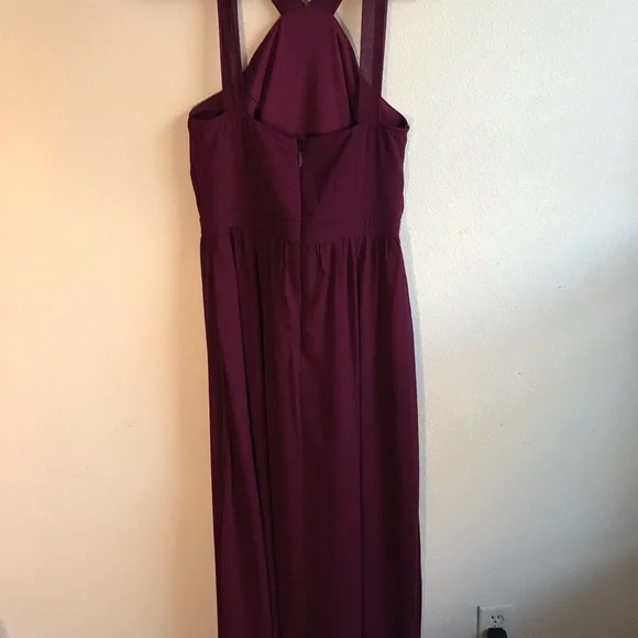 Lulu’s Air of Romance Burgundy High Neck Dress, Sz L, maroon bridesmaids dress - Picture 6 of 6